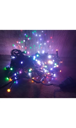 10m 100 Led Damla Uçlu Led Işık RGB Işık Siyah Kablo