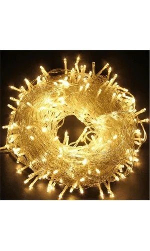 10m 60 Led Gün ışığı 2 Kademeli Şeffaf Kablo Pilli