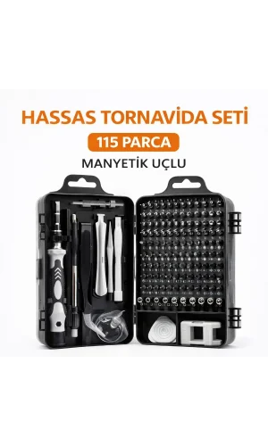 115 Parça Manyetik Uçlu Hassas Tornavida Seti