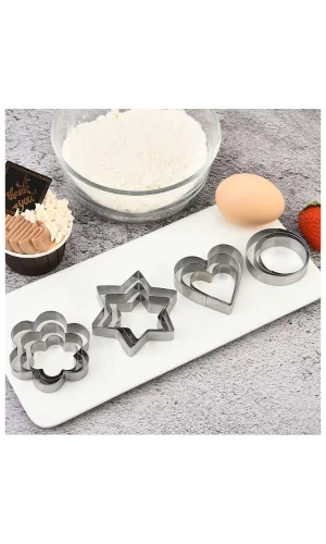 12 Adet Paslanmaz Çelik Kurabiye Kalıbı Seti