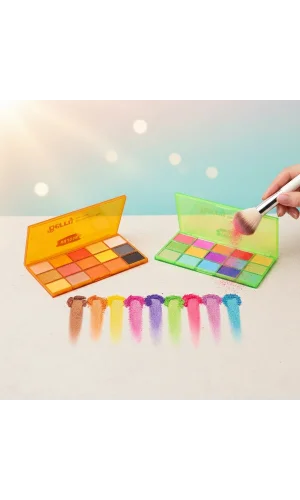 15 Renkli Sedefli Mat Far Paleti - 2li Set