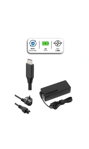 20V 3.25A TYPE-C 65W LENOVO İçin Laptop Adaptör