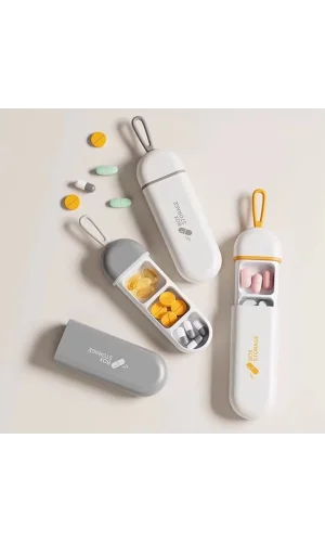 3 Bölmeli Seyahat Tipi İlaç Saklama Kutusu