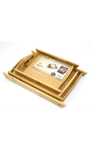 3lü Bambu Tepsi Model 2