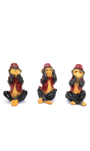 3lü Polyester Maymun Seti