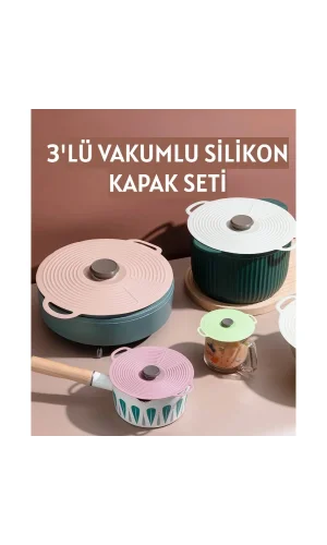 3lü Vakumlu Silikon Kapak Seti