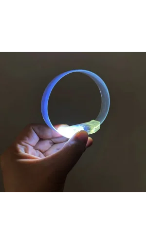 3 Modlu Pilli LED Işıklı Esnek Parti Bilekliği Beyaz