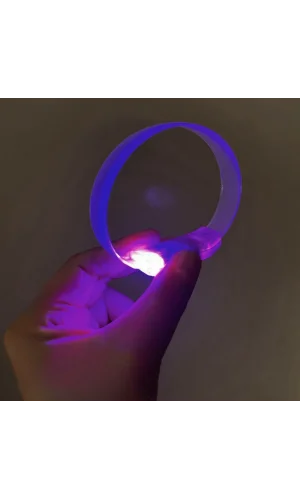 3 Modlu Pilli LED Işıklı Esnek Parti Bilekliği Mor