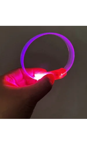 3 Modlu Pilli LED Işıklı Esnek Parti Bilekliği Pembe