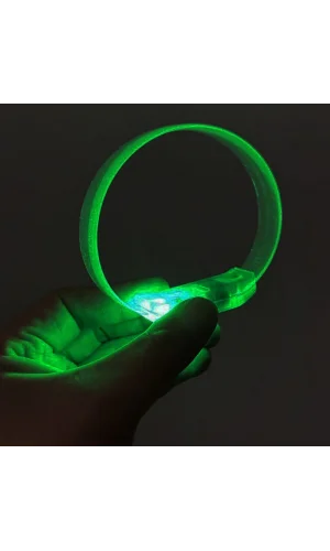 3 Modlu Pilli LED Işıklı Esnek Parti Bilekliği Yeşil