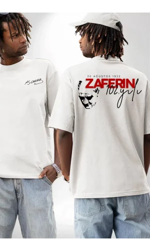 30 Ağustos Baskılı T-shirt - Beyaz