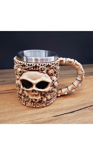 3D Tasarımlı İskelet Kupa Bardak