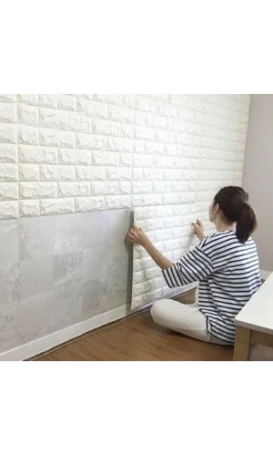 3D Tuğla Desenli Kendinden Yapışkanlı Duvar Paneli 58x38 cm