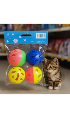 4lü Çıngıraklı Top Kedi Oyuncağı