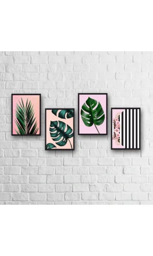 4 Parça Çerçeve Görünümlü Ahşap Tablo