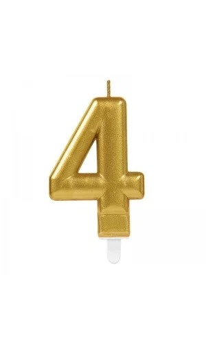 4 Rakamı Mum Gold Renk
