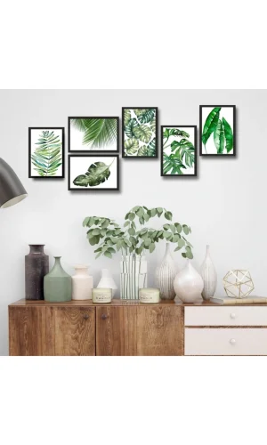6 Parça Çerçeve Görünümlü Ahşap Tablo