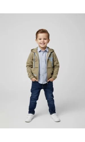 Gömlek Kot Pantolon Ceket Takım Krem