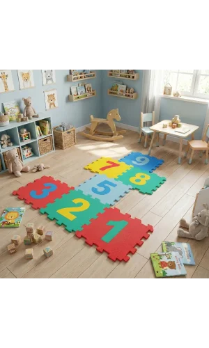 9 Parça Sayılar Puzzle Yer Matı