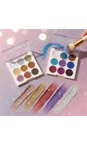 9 Renk Glitter Diamond Far Paleti - 2li Set