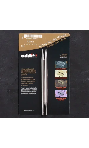 Addi Click 6.5mm 13cm Misinalı Dantel Şiş Ucu - 76
