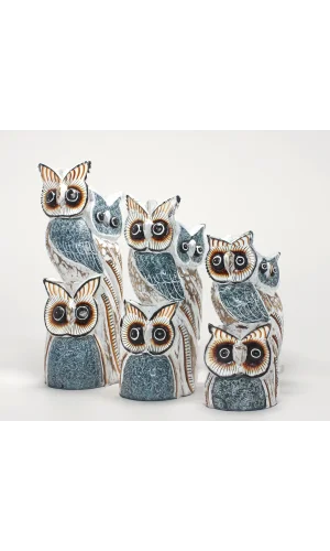 Ahşap 3lü Baykuş Seti Model 6