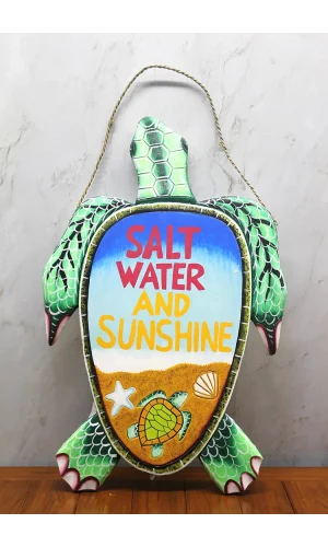 Ahşap Duvara Asmalı Kaplumbağa