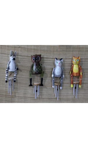 Ahşap Hayvan Figürlü Rüzgar Çanı Model 2