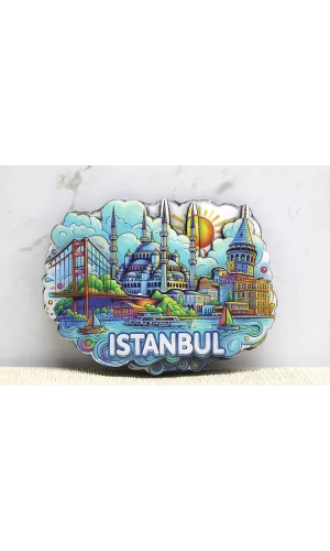 Ahşap İstanbul Temalı Magnet - Model 11