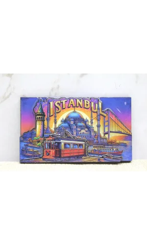 Ahşap İstanbul Temalı Magnet - Model 13