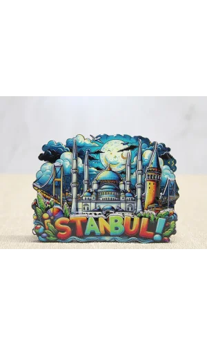 Ahşap İstanbul Temalı Magnet - Model 2