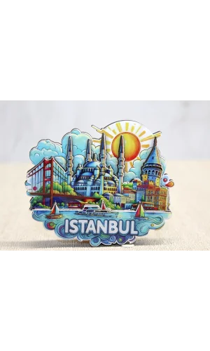 Ahşap İstanbul Temalı Magnet - Model 4