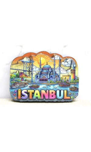 Ahşap İstanbul Temalı Magnet - Model 8