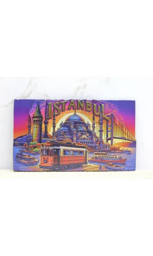 Ahşap İstanbul Temalı Magnet - Model 9