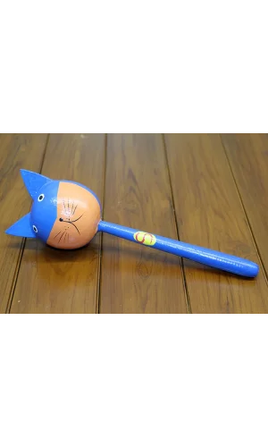 Ahşap Kedili Marakas Tekli Model 2