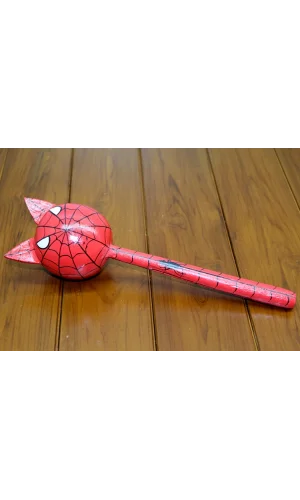 Ahşap Kedili Spiderman Marakas Tekli