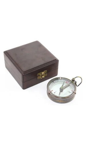 Ahşap Kutulu Pirinç Pusula Model 10