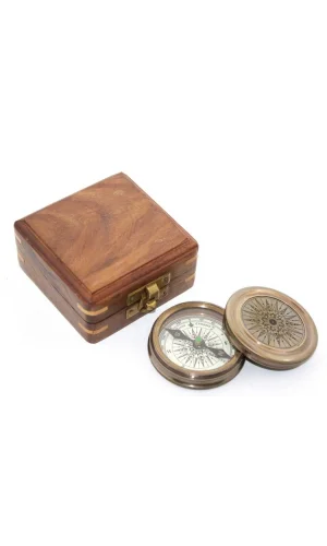 Ahşap Kutulu Pusula Model 1