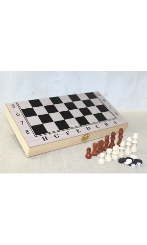Ahşap Kutulu Satranç Tavla Seti Model 2