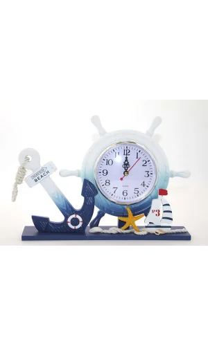 Ahşap Marin Dümenli Saat Model 1