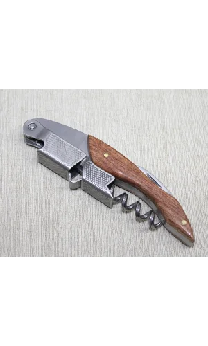 Ahşap Paslanmaz Çelik Tirbuşon Açacak