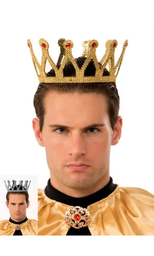 Altın Renk Çocuk ve Yetişkin Uyumlu Kral Tacı