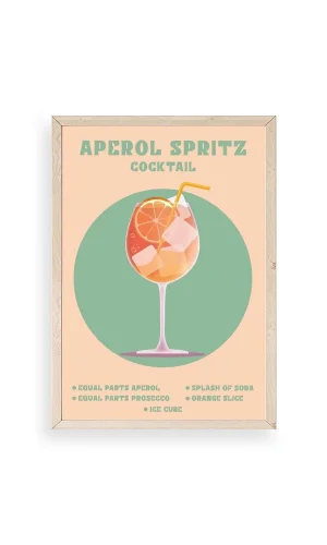 Aperol Spritz Ahşap Çerçeveli Tablo