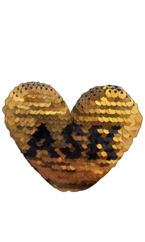 Aplike Ütü İle Yapışan Aşk Yazılı Pullu Sarı Arma 4x4 cm