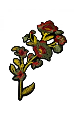 Aplike Ütü İle Yapışan Büyük Çiçek Sarı Arma 12x6 cm