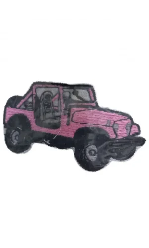 Aplike Ütü İle Yapışan Jeep pembe Arma 2,5x3 cm