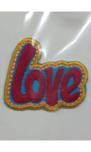 Aplike Ütü İle Yapışan Love Arma 4x2 cm