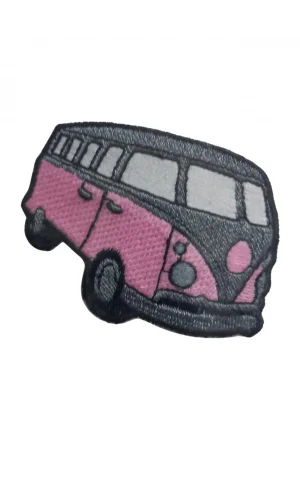 Aplike Ütü İle Yapışan Otobüs Pembe-Gri Arma 4x2,5 cm
