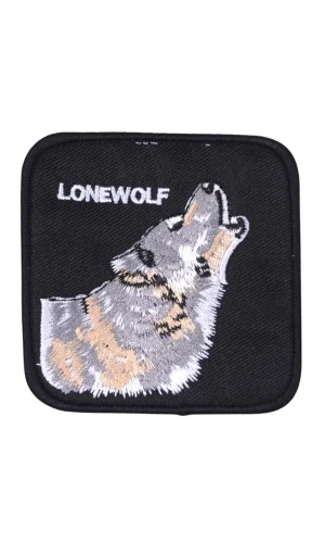 Aplike Ütü İle Yapışan Siyah Kurt Arma 6x4 cm