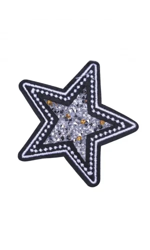 Aplike Ütü İle Yapışan Taşlı Yıldız Arma 5 cm